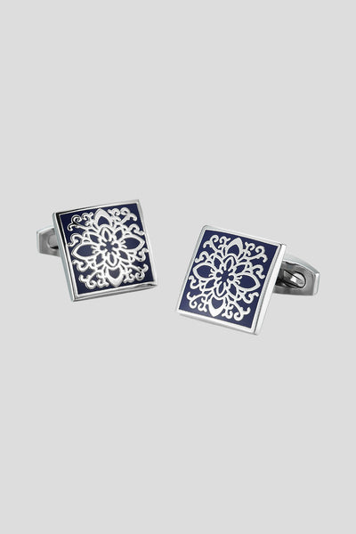 Blomstret sølv manchetknapper Blomstret sølv manchetknapper