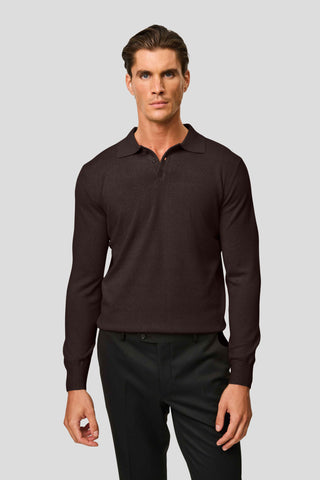 Brun langærmet polo SUIT CLUB