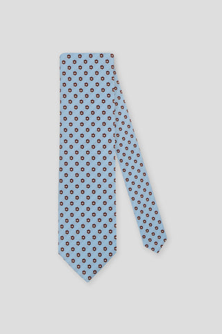 Lyseblåt blomstret slips