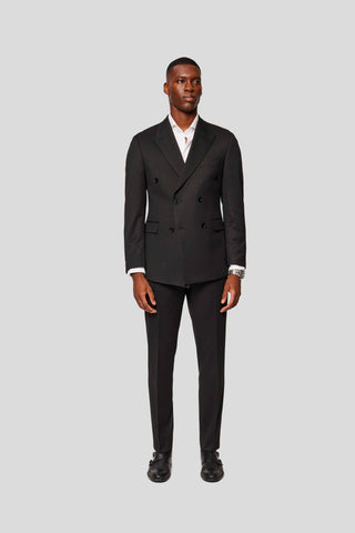 PRESTIGE sort dobbeltradet jakkesæt PRESTIGE