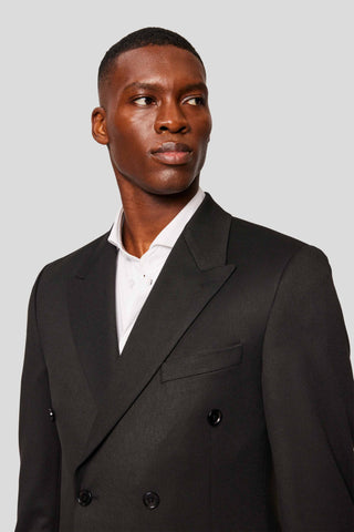 PRESTIGE sort dobbeltradet jakkesæt PRESTIGE