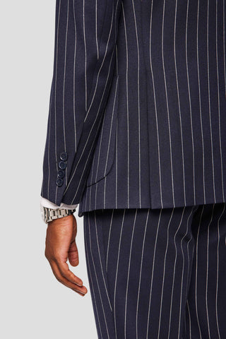 PRESTIGE navy blazer med nålestriber - SUIT CLUB