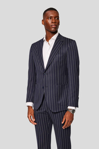 PRESTIGE navy blazer med nålestriber - SUIT CLUB