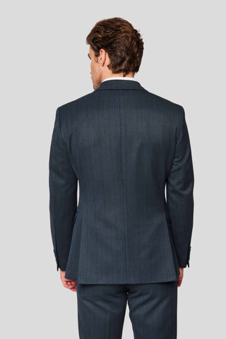 PRESTIGE petrol dobbeltradet blazer med tern - SUIT CLUB