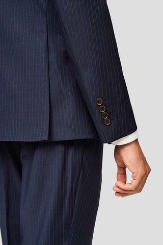 PREMIUM navy jakkesæt med nålestriber PREMIUM