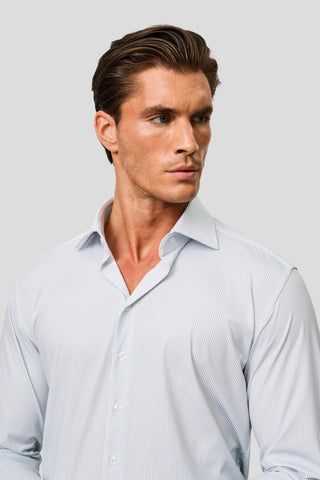 Signatur performance skjorte blå stribet slim SUIT CLUB