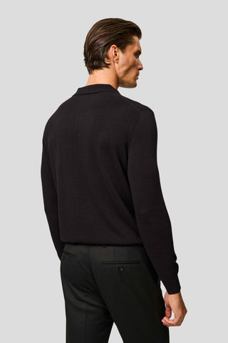Sort langærmet polo SUIT CLUB