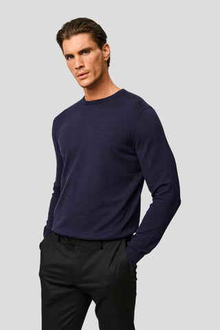 Navy o-neck striktrøje SUIT CLUB