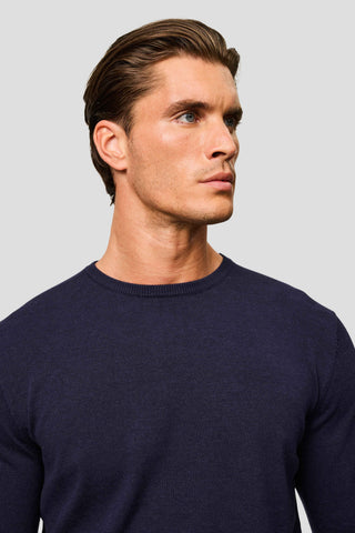 Navy o-neck striktrøje SUIT CLUB