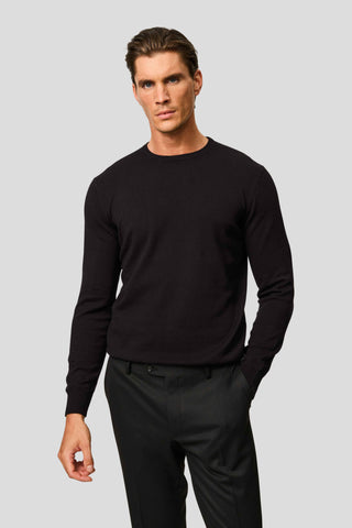 Sort o-neck striktrøje SUIT CLUB