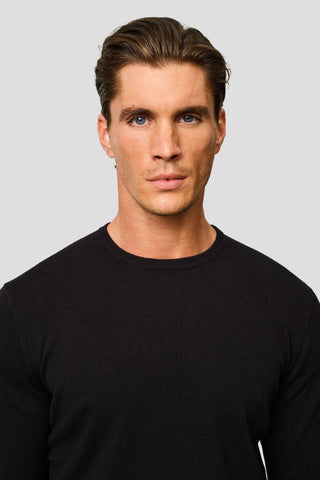 Sort o-neck striktrøje SUIT CLUB