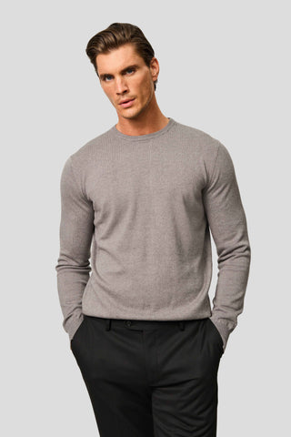 Grå o-neck striktrøje SUIT CLUB