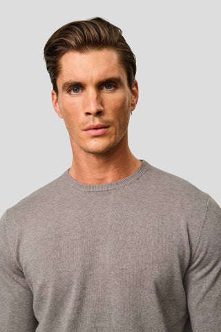Grå o-neck striktrøje SUIT CLUB