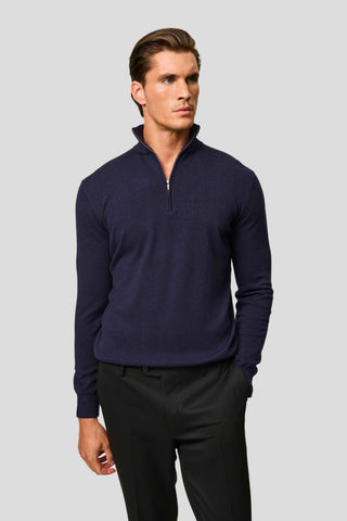 Navy half-zip striktrøje SUIT CLUB