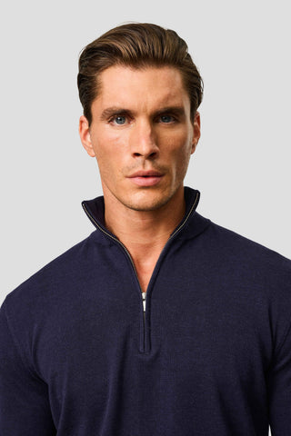 Navy half-zip striktrøje SUIT CLUB