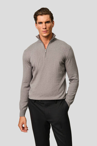 Grå half-zip striktrøje SUIT CLUB