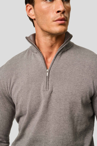 Grå half-zip striktrøje SUIT CLUB