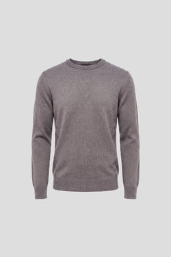 Grå o-neck striktrøje