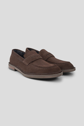 Brune loafers i ruskind SUIT CLUB