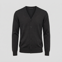 Schwarzer Merino-Cardigan