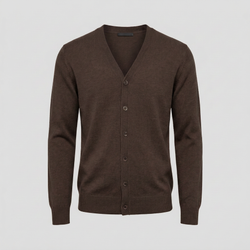 Brauner Merino-Cardigan