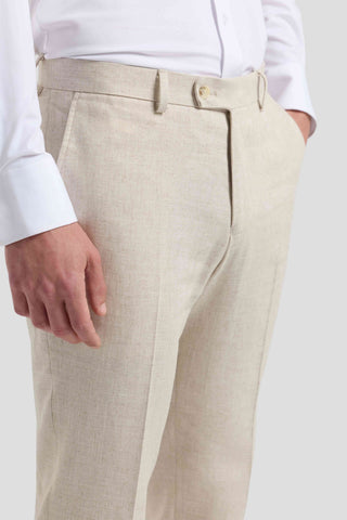 PRESTIGE sand three-piece hørjakkesæt