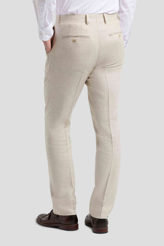 PRESTIGE sand three-piece hørjakkesæt