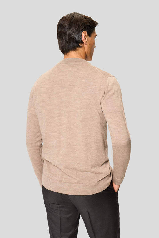 Sandfarbener Merino-Cardigan