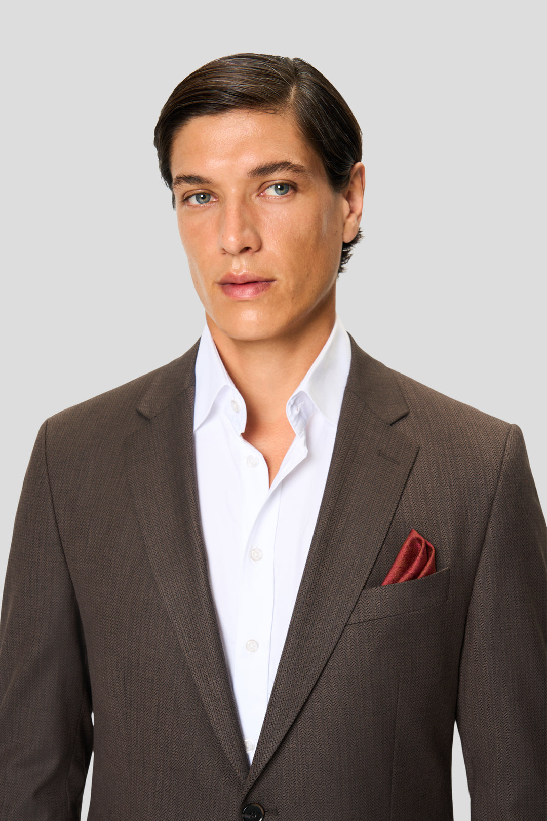 PREMIUM mørkebrun blazer med sildeben