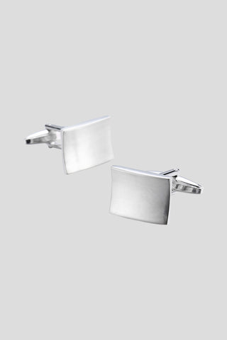 Børstet sølv manchetknapper SUIT CLUB