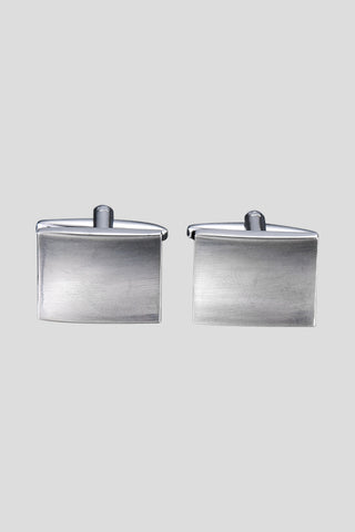 Børstet sølv manchetknapper SUIT CLUB