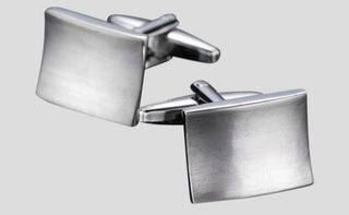 Børstet sølv manchetknapper SUIT CLUB