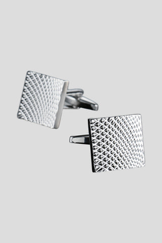 Mønstrede sølv manchetknapper SUIT CLUB