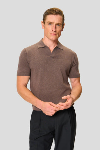 Kortærmet brun polo