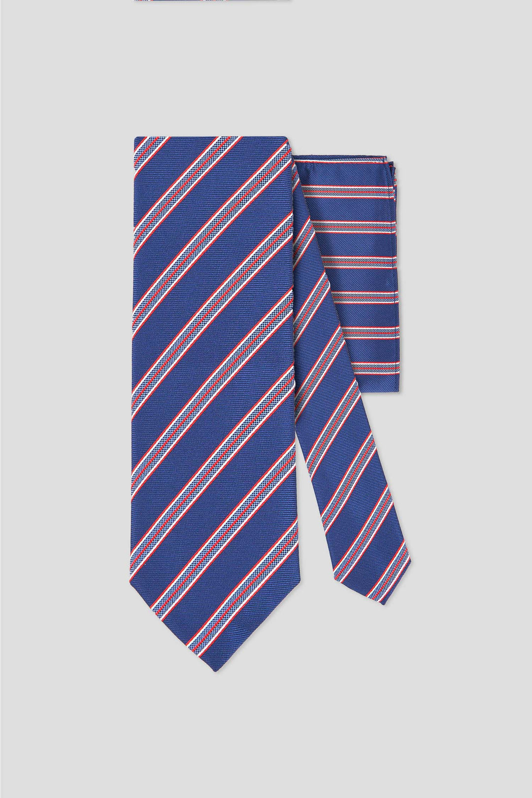 Slips & lommekluds pakke (Blå & rød stribet) suitclub.dk