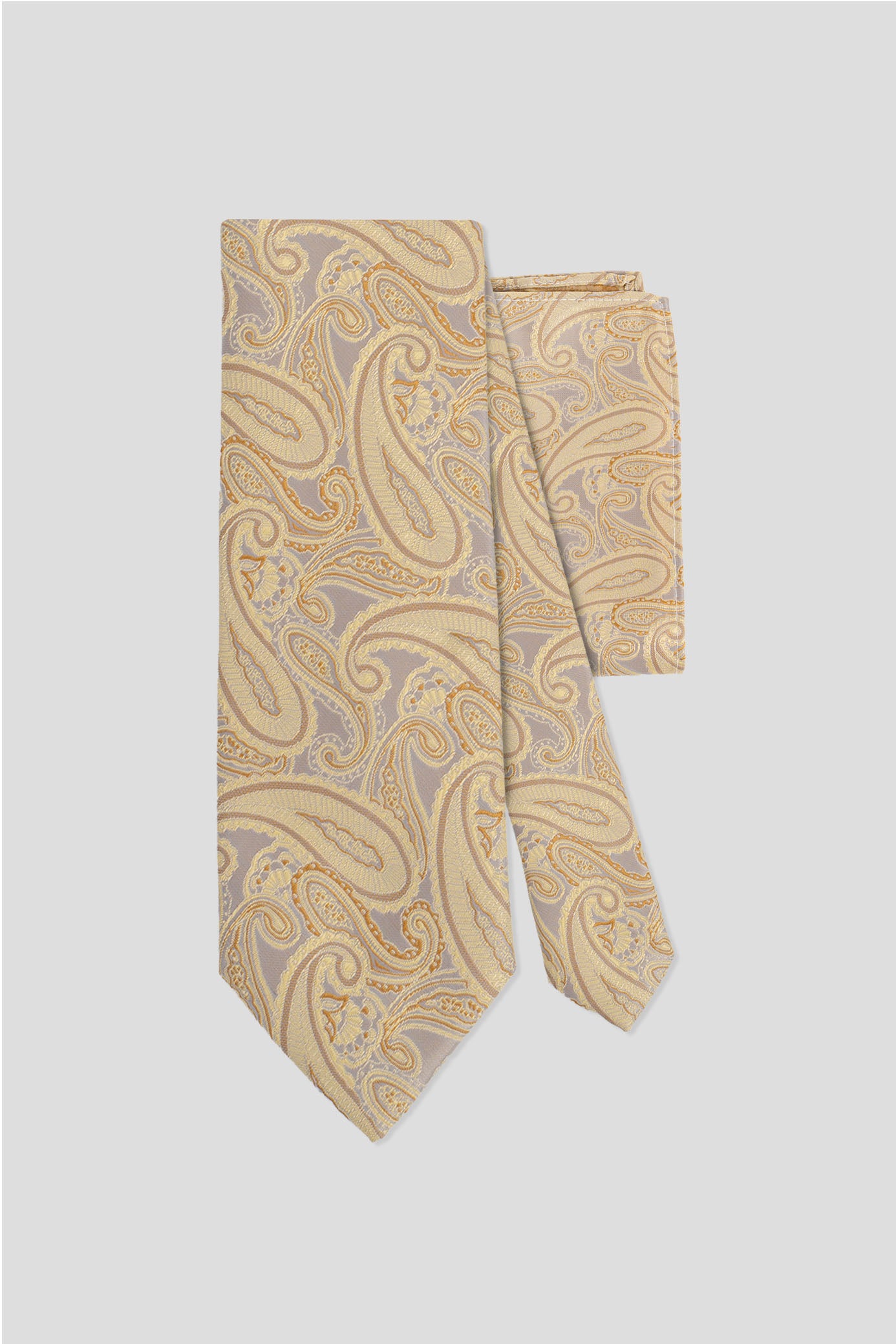 Slips & lommekluds pakke (Gul paisley) suitclub.dk