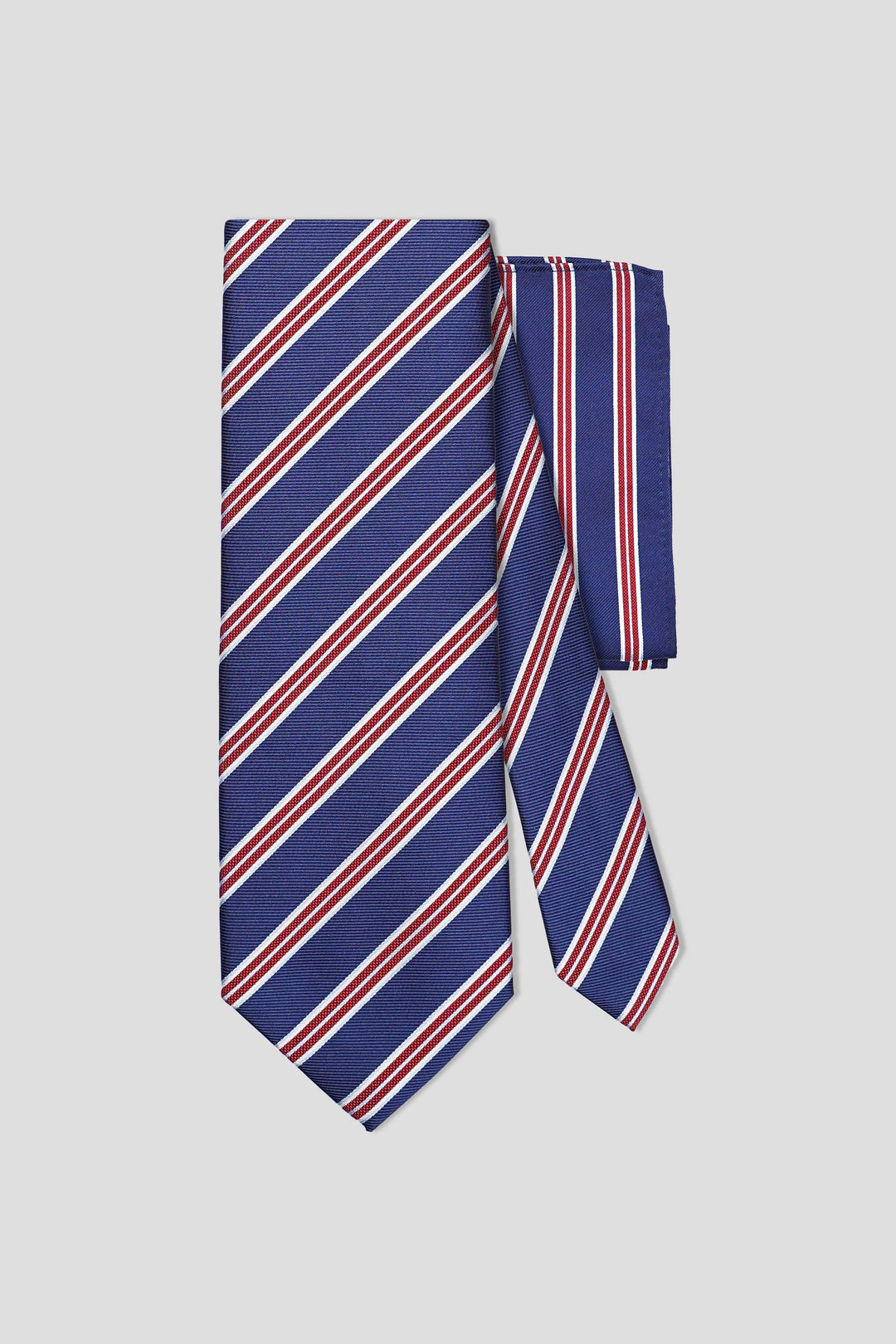 Slips & lommekluds pakke (Navy & rødt stribet) suitclub.dk