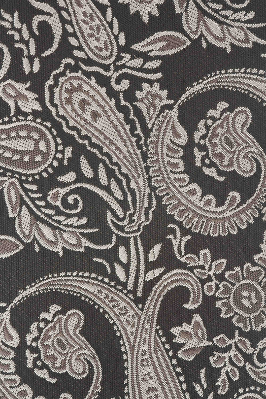 Slips & lommekluds pakke (Sort & beige paisley) suitclub.dk