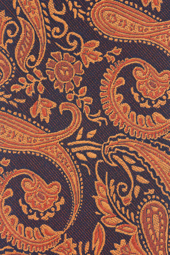 Orange & blå lommeklud med paisley PVD