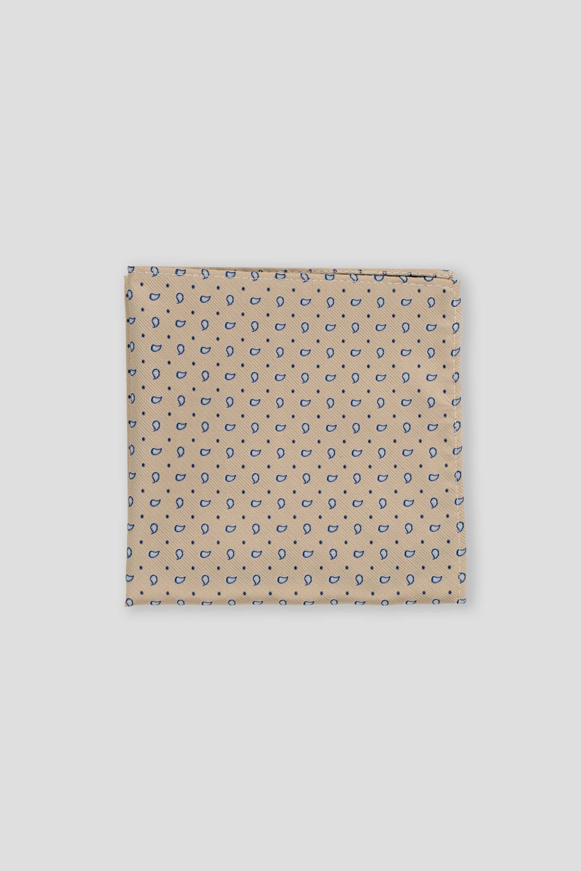 Beige dråbemønstret lommeklud PVD