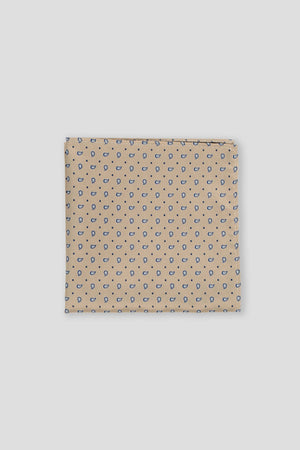 Beige dråbemønstret lommeklud