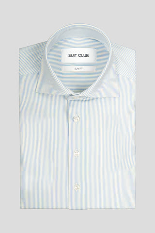 Signatur performance skjorte blå stribet slim SUIT CLUB