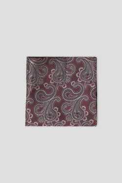 Bordeaux Paisley Seideneinstecktuch