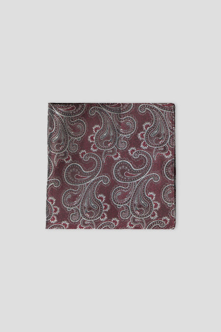 Bordeaux Paisley Seideneinstecktuch