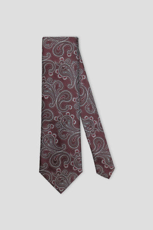 Bordeaux-Paisley-Seidenkrawatte