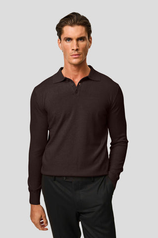 Brun langærmet polo