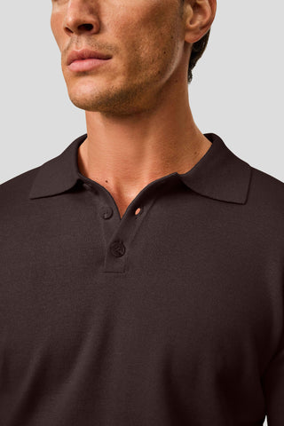 Brun langærmet polo SUIT CLUB