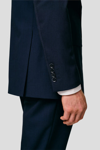 PRESTIGE navy dobbeltradet blazer med tern PRESTIGE