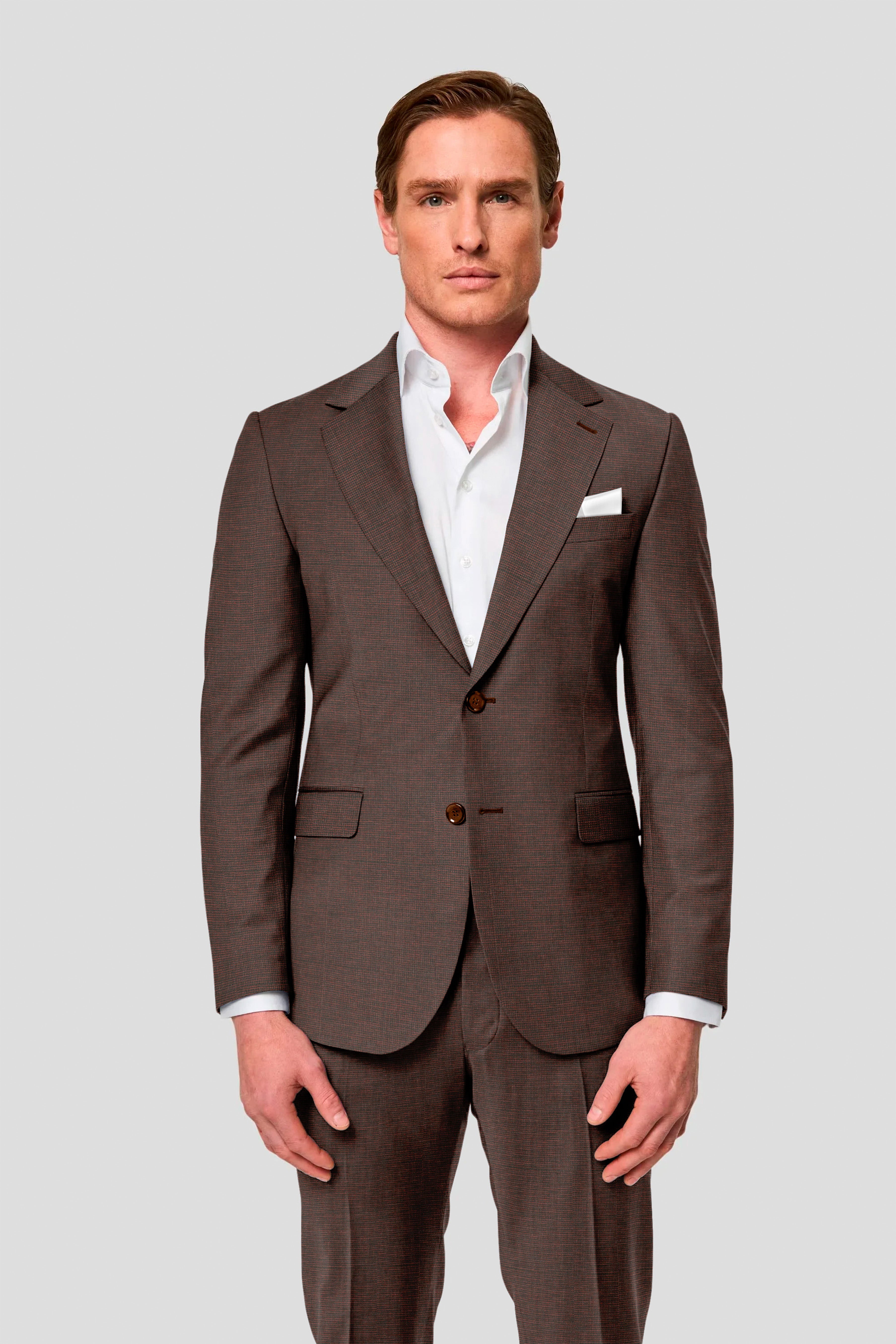 CUSTOM brunt uld jakkesæt SUIT CLUB