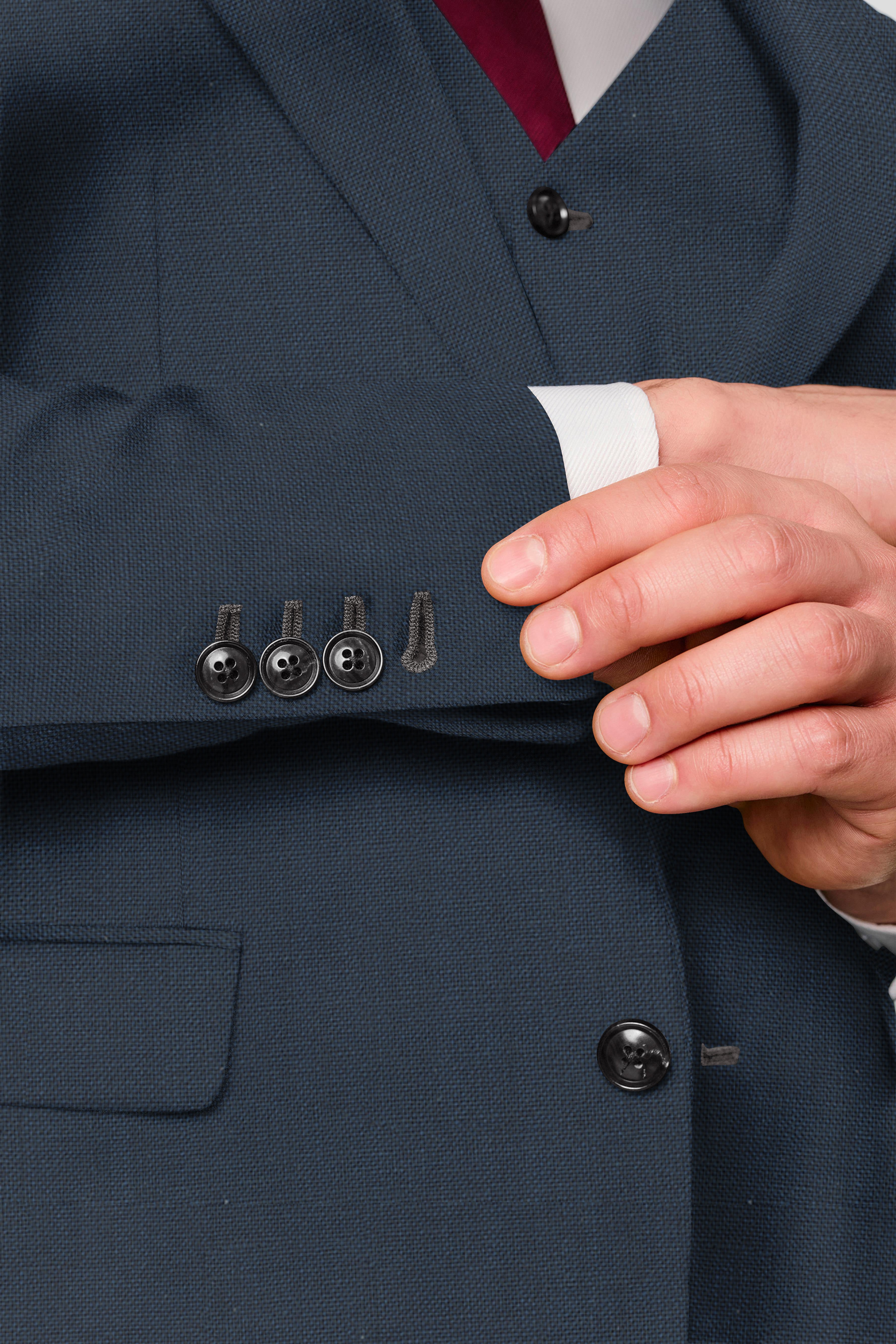 CUSTOM navy uld jakkesæt SUIT CLUB